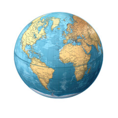 Globe with detailed world map