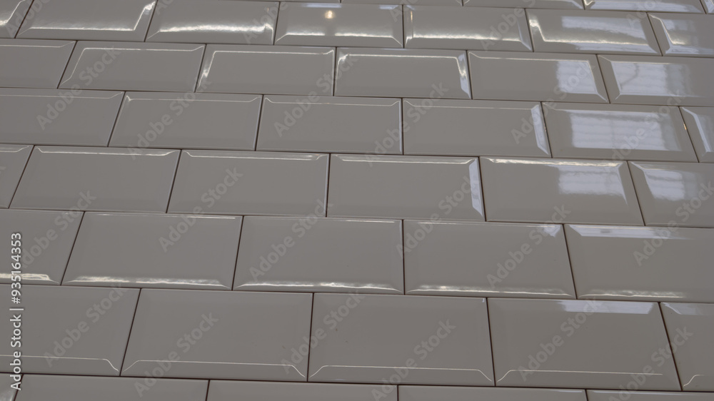 Canvas Prints sleek grey modern subway tile with a high-gloss finish gray glossy clean background