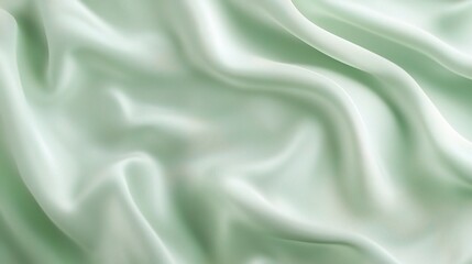 Fototapeta premium Soft Mint Silk Drape: A luxurious and elegant backdrop of soft mint silk fabric, draped in flowing, rippling folds