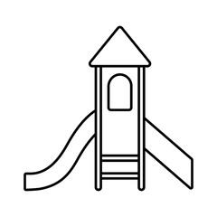 Straight slide playground line icon editable stroke vector object