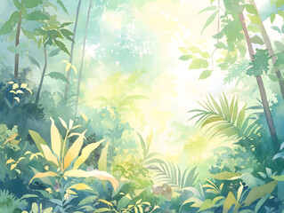 森林中茂密的绿色树木