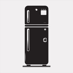 Frezz Refrigerator vector silhouette on a white background