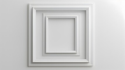 Obraz premium Classic Minimalist Double Line Frames on White Background with Copyspace