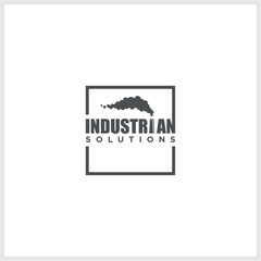 industrial logo vector retangle generic, chimney, factory smoke 