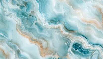 Naklejka premium Abstract blue and gold marble background with wavy veins.