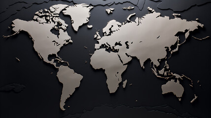 paper crafting style world map
