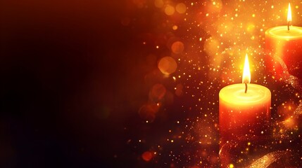 Luminous Solstice Banner Background with Warm Candlelight Glow and Vibrant Festive Atmosphere