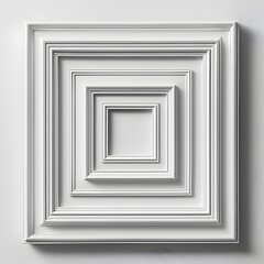 Minimalist Geometric Frame Composition on White Background with Copy Space