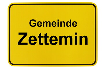 Illustration eines Ortsausgangsschildes der Gemeinde Zettemin in Mecklenburg-Vorpommern