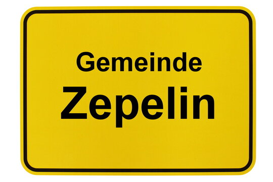 Illustration eines Ortsausgangsschildes der Gemeinde Zepelin in Mecklenburg-Vorpommern