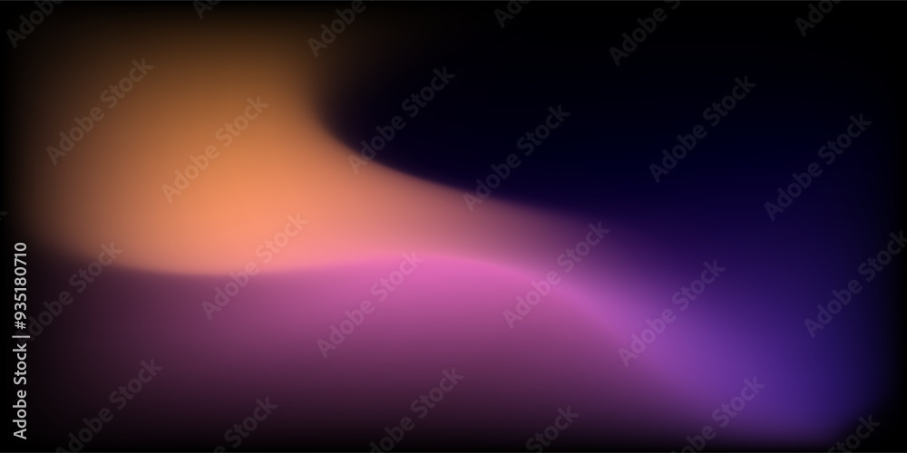 Poster abstract vector colorful gradient background with flowing purple, violet, and orange colors blending smoothly on a dark backdrop