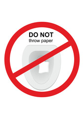 Do not throw the paper. the forbidding sign