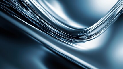 Obraz premium A smooth, flowing abstract design in shades of blue and silver.