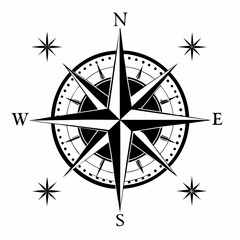 Nautical Compass DXF, North South East West Svg, Compass Star Cricut Silhouette Cut File