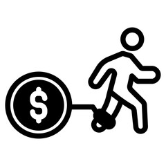 man bringing dollar money icon