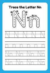 English alphabet tracing practice worksheets, educational letters a-b dot tracing pattern For children in kindergarten