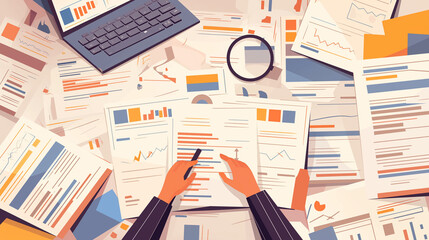 A person sitting at a desk with a laptop, calculator, and financial documents. Budget planning, financial management, personal budgeting, and financial planning concept.