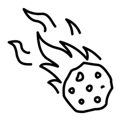 Meteorite icon in outline style 