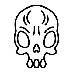 A line style icon of alien skull
