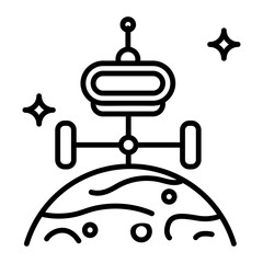 An outline style icon of space elevator 