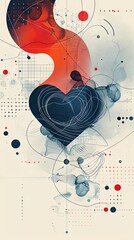 Muted, abstract heartbeats and medical icons with space for text