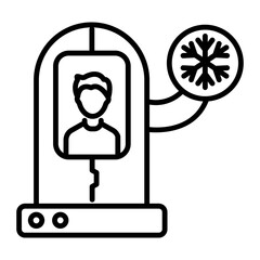 Cryogenic chamber icon in linear style 