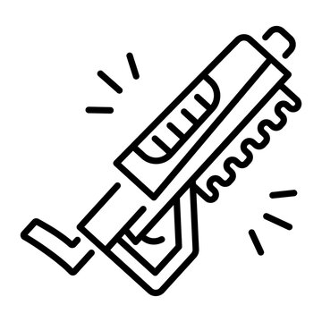 recommend clip art: Plasma rifle icon in outline style 
