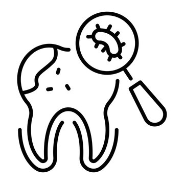 tooth decay examined by magnifying glass clip art preview