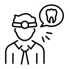 An outline style icon of dentist 