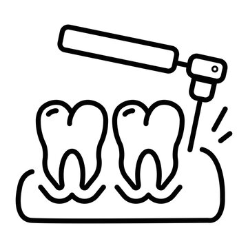 teeth dental drill black line art clip art preview