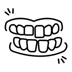 Bruxism icon in line style 