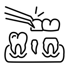 Dental bridge icon in outline style 