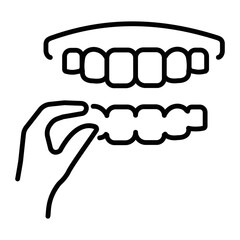 A linear style icon of teeth aligner 