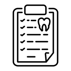 Dentist prescription icon in linear style 