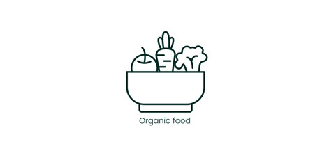 Organic Food Vector Icon for Healthy Eating Choices
