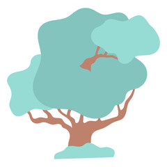 Tropical rainforest tree. minimalist and simple tree graphic art. vector icon illustration