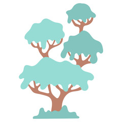 Tropical rainforest tree. minimalist and simple tree graphic art. vector icon illustration