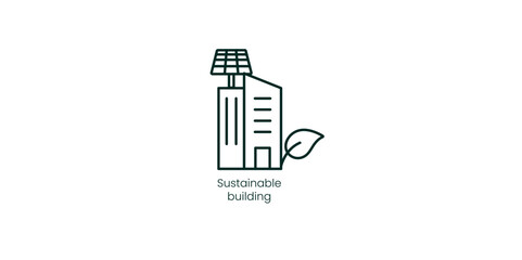 Sustainable Building Vector Icon for Eco-Conscious Architecture