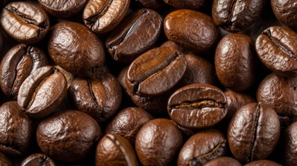 Coffee Beans Background. Roasted coffee beans background. A bunch of coffee beans and falling coffee beans on a white background. Isolated 
