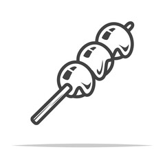 Dango japanese food icon transparent vector isolated