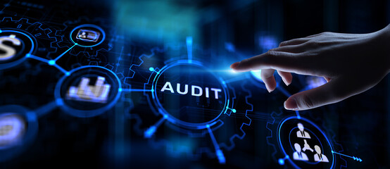 Obraz premium Audit - official financial examination for business as concept on virtual screen.