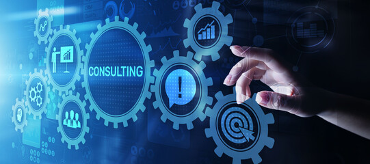Business consulting concept on the virtual screen.