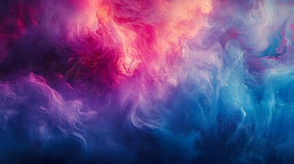 Obraz premium A stunning display of swirling clouds in vibrant pink, purple, and blue colors evokes a sense of wonder in the night sky, creating a dreamy atmosphere