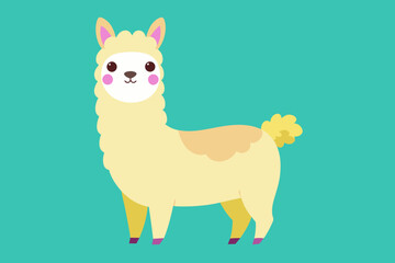  cheerful alpaca vector illustration