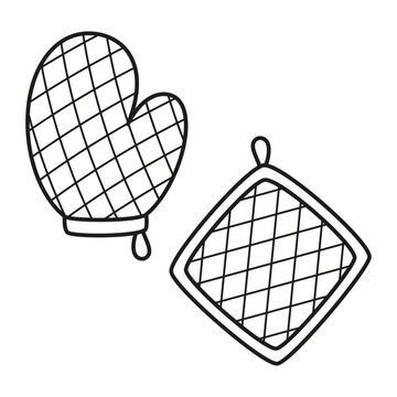 recommend clip art: outline oven mitt and potholder