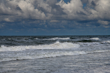 Stormy Baltic sea, Pape, Latvia.