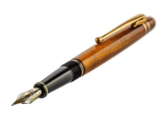 Classic Vintage Fountain Pen in Detailed Close up on Pristine White Background