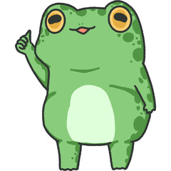 Cute Thumb Up Frog Cartoon