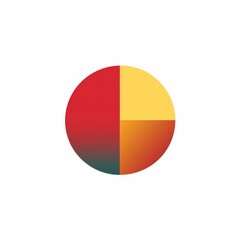 Fototapeta premium Vibrant Pie Chart Illustration for Business and Data Analysis | Colorful Red, Yellow, and Orange Segments
