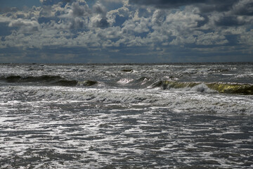 Stormy Baltic sea, Pape, Latvia.